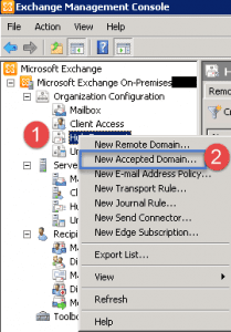 Add an accepted domain Add an accepted domain