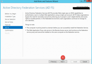 Installing active directory federation services (adfs) Installing active directory federation services (adfs)