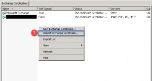 Import ssl certificate in exchange 2010