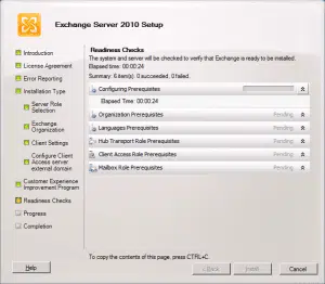 Exchange 2010 installation step-by-step