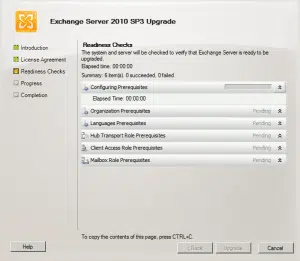 Upgrade exchange 2010 sp2 to sp3