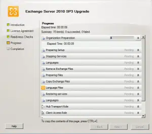 Upgrade exchange 2010 sp2 to sp3