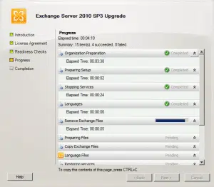 Upgrade exchange 2010 sp2 to sp3