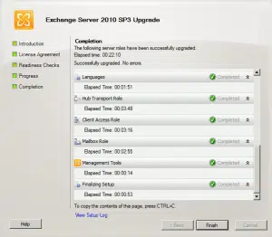 Upgrade exchange 2010 sp2 to sp3