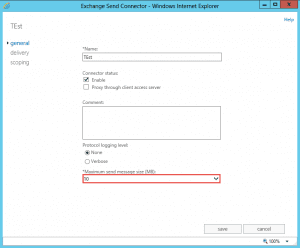 Configure maximum message size limit on send-receive connectors in exchange 2013 Configure maximum message size limit on send-receive connectors in exchange 2013