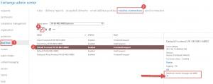 Configure maximum message size limit on send-receive connectors in exchange 2013 Configure maximum message size limit on send-receive connectors in exchange 2013