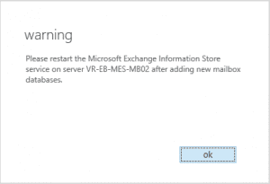 Create mailbox database in exchange 2013