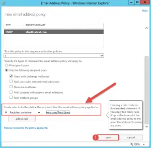 Create an email address policy in exchange 2013/2016 Create an email address policy in exchange 2013/2016