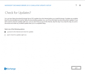 Exchange 2013 - cu9 upgrade