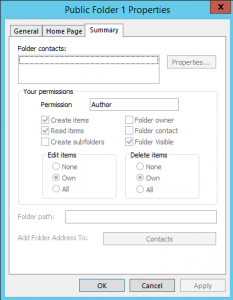 Exchange 2013 - public folders and the default rights