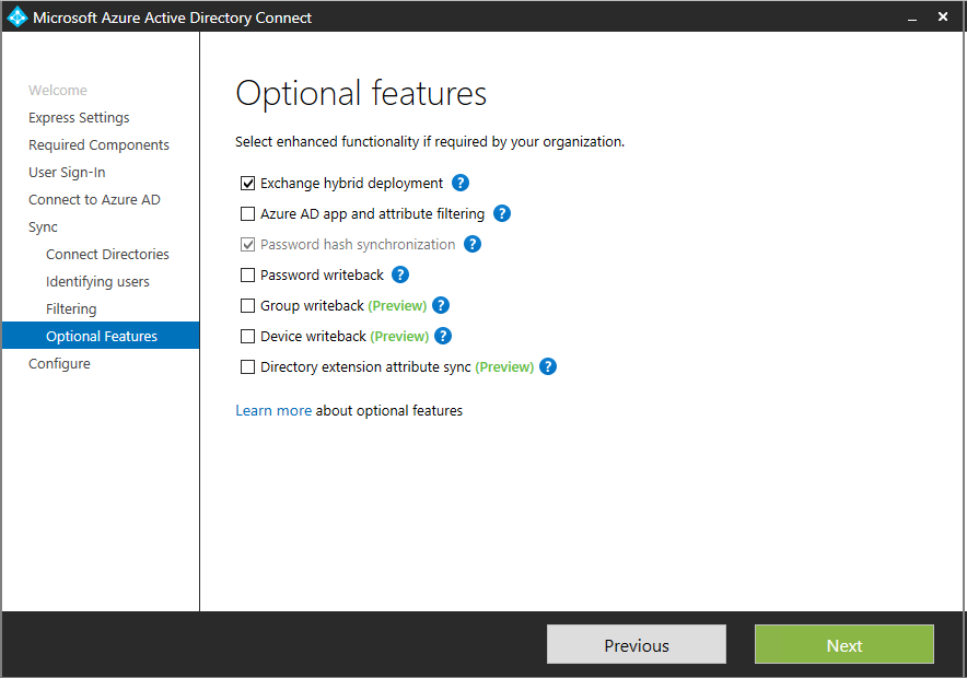 Azure - install azure ad connect with sql express