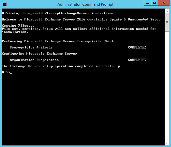 Exchange 2016 - cu5 installation Exchange 2016 - cu5 installation