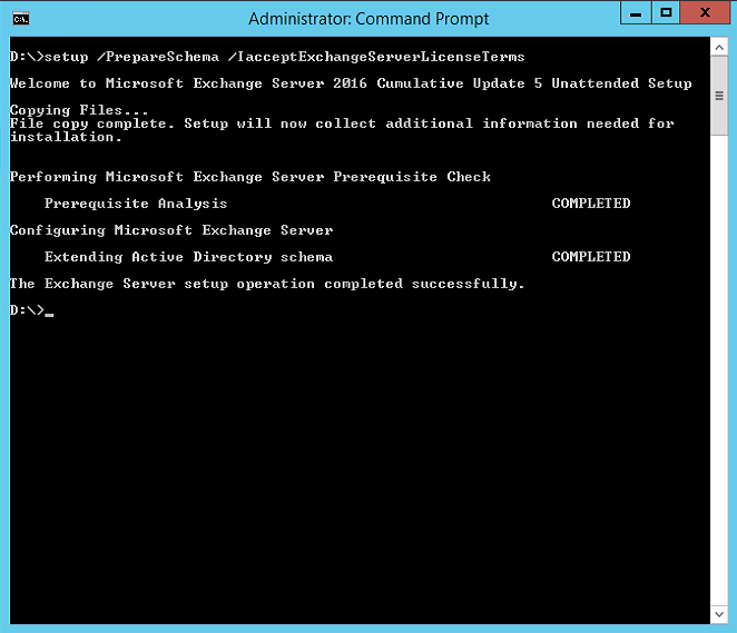 Exchange 2016 - cu5 installation Exchange 2016 - cu5 installation