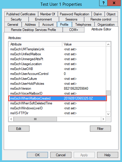 Exchange 2016 - check mailbox creation date