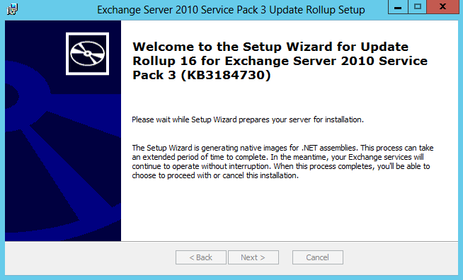 Exchange 2010 - installing a new rollup