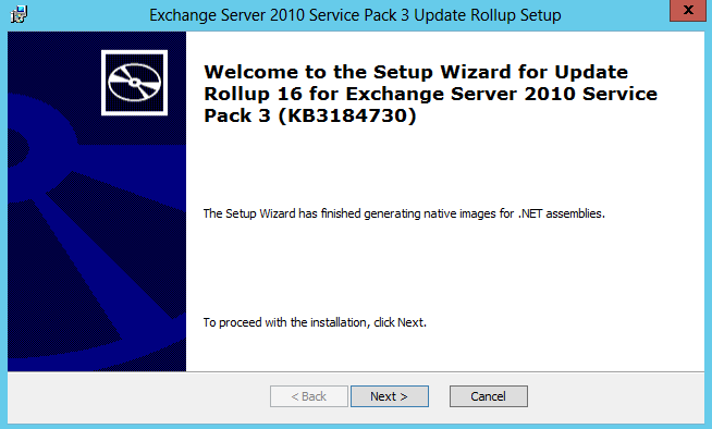 Exchange 2010 - installing a new rollup