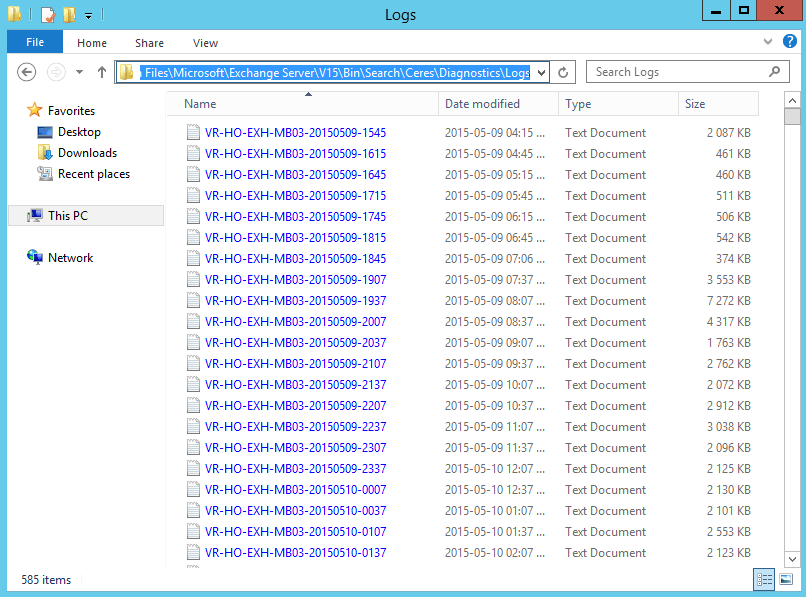 Exchange 2013/2016/2019 logging - clear out the log files