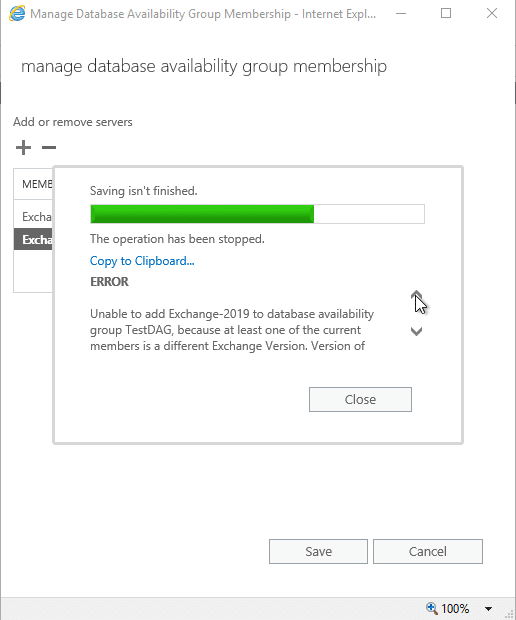 Exchange 2019 - no mixing exchange servers in a dag Exchange 2019 - no mixing exchange servers in a dag