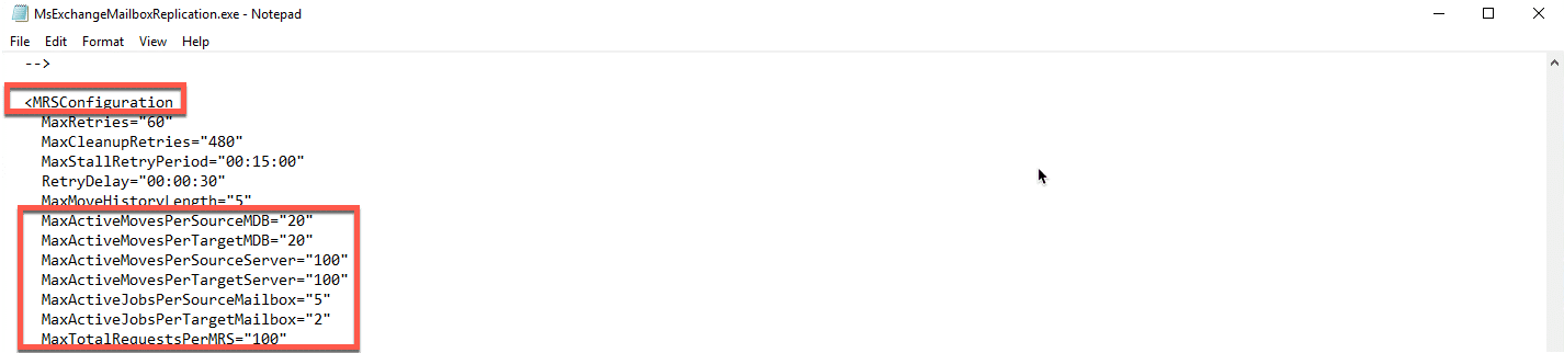 Exchange 2019 - increase mailbox move limits