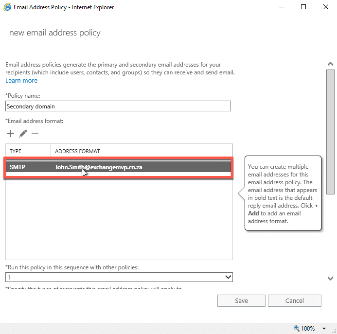 Exchange 2019 - create an email address policy Exchange 2019 - create an email address policy