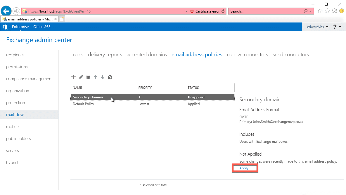 Exchange 2019 - create an email address policy Exchange 2019 - create an email address policy