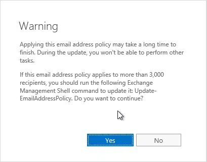 Exchange 2019 - create an email address policy