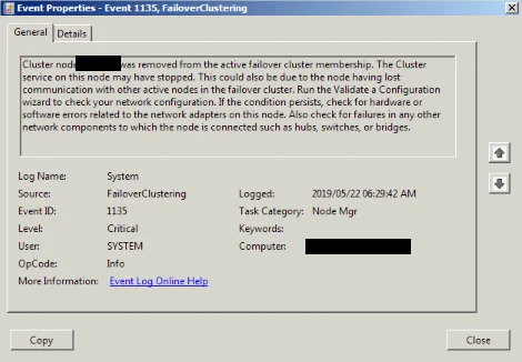 Exchange 2010:- dag member evicted from cluster