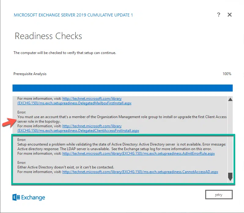 Exchange 2019 cu1:- readiness checks fail Exchange 2019 cu1:- readiness checks fail