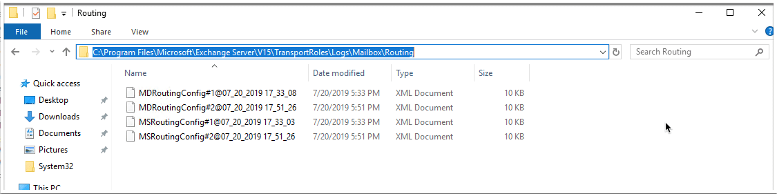 Exchange 2016:- routing folder filling up c:\ drive