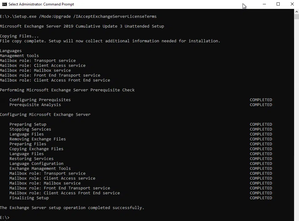 Exchange 2019:- upgrade to cu3 using the command line. Exchange 2019:- upgrade to cu3 using the command line.