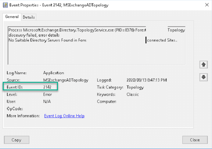 Exchange 2016:- event id 2112, 2077, 2069, 2142 Exchange 2016:- event id 2112, 2077, 2069, 2142