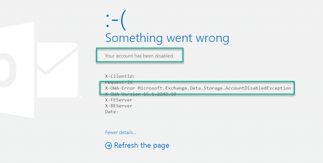 Exchange 2016 XOWAError Microsoft.Exchange.Data.Storage