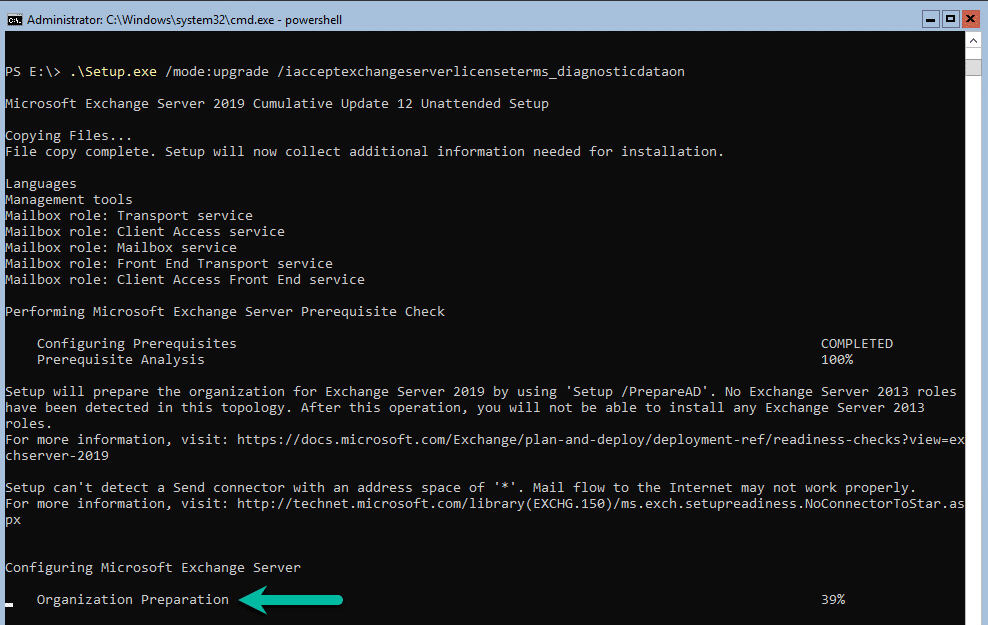 Exchange 2019: cu12 requires a domain prep Exchange 2019: cu12 requires a domain prep
