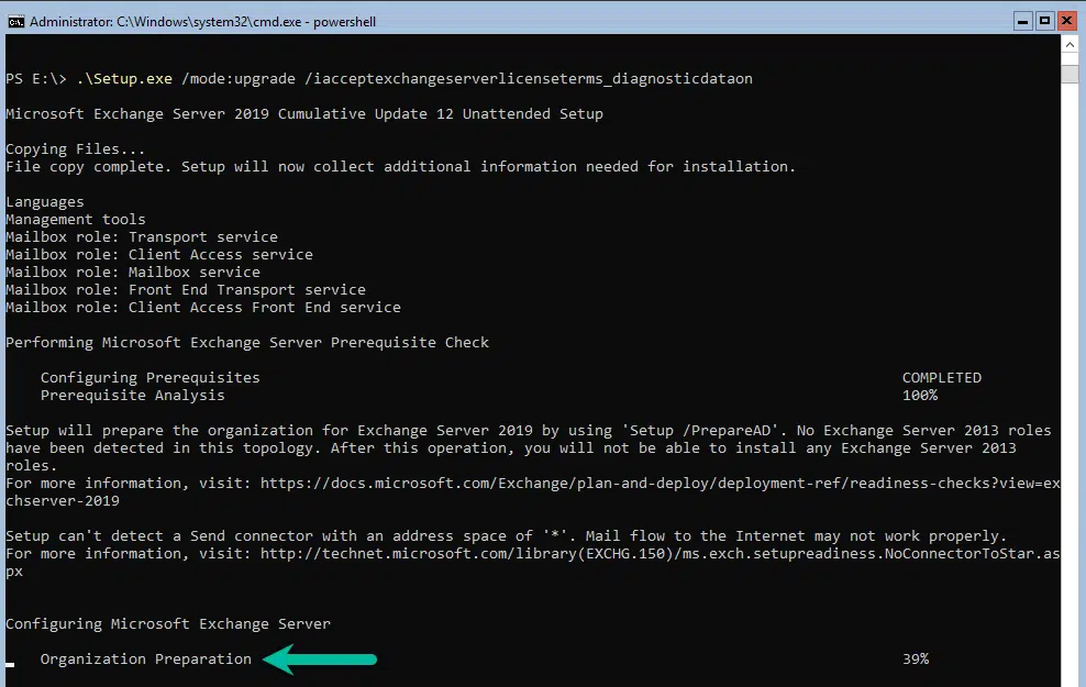 Exchange 2019: cu12 requires a domain prep Exchange 2019: cu12 requires a domain prep
