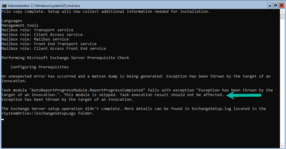 Exchange 2019:- server 2022 strange install errors