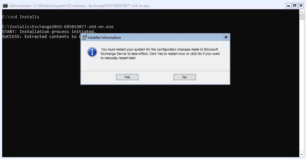 Exchange 2016/2019 :- apply the october 2022 security update