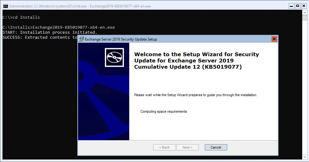 Exchange 2016/2019 :- apply the october 2022 security update