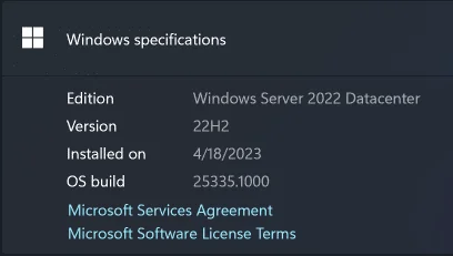 Windows 2022 server insider preview