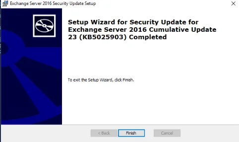 Exchange 2016 - applying june 2023 security update to cu23