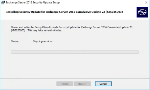Exchange 2016 - applying june 2023 security update to cu23