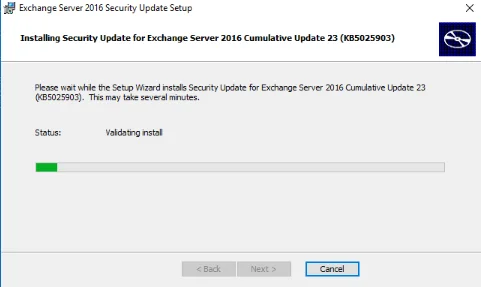 Exchange 2016 - applying june 2023 security update to cu23
