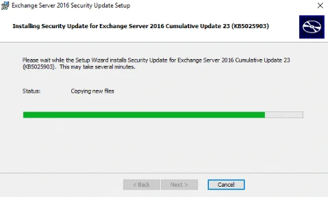 Exchange 2016 - applying june 2023 security update to cu23