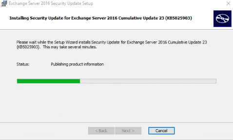 Exchange 2016 - applying june 2023 security update to cu23