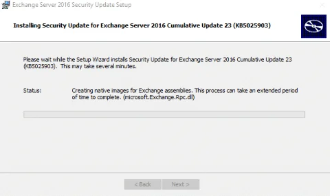 Exchange 2016 - applying june 2023 security update to cu23