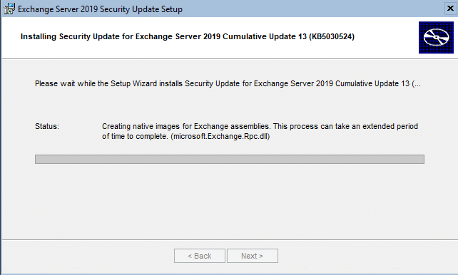 Exchange 2019:- applying cu13, suv2 and cve-2023-21709 vulnerability fix