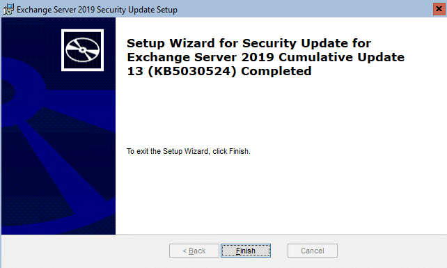 Exchange 2019:- applying cu13, suv2 and cve-2023-21709 vulnerability fix