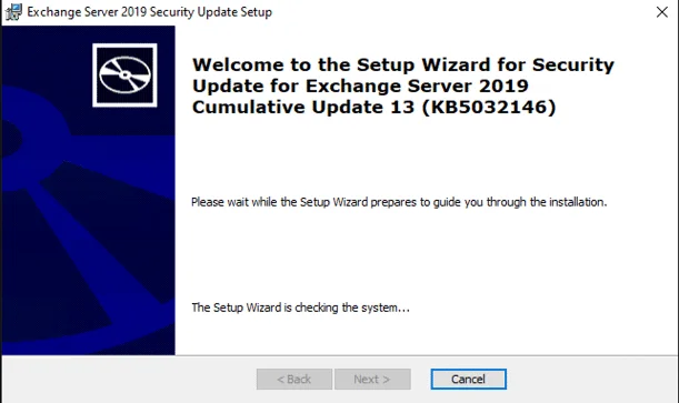 Exchange 2019:- install the november 2023 security update (kb5032146) Exchange 2019:- install the november 2023 security update (kb5032146)