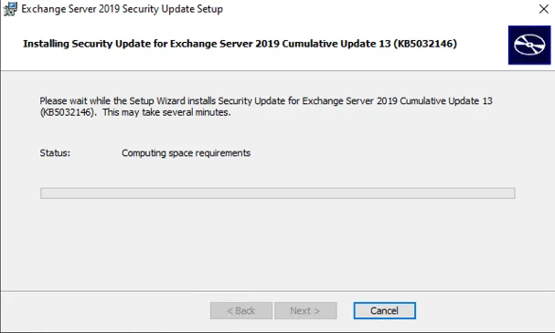 Exchange 2019:- install the november 2023 security update (kb5032146) Exchange 2019:- install the november 2023 security update (kb5032146)