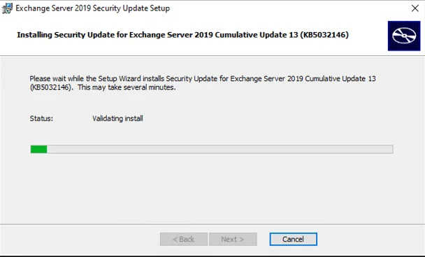 Exchange 2019:- install the november 2023 security update (kb5032146) Exchange 2019:- install the november 2023 security update (kb5032146)