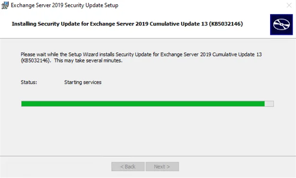 Exchange 2019:- install the november 2023 security update (kb5032146) Exchange 2019:- install the november 2023 security update (kb5032146)